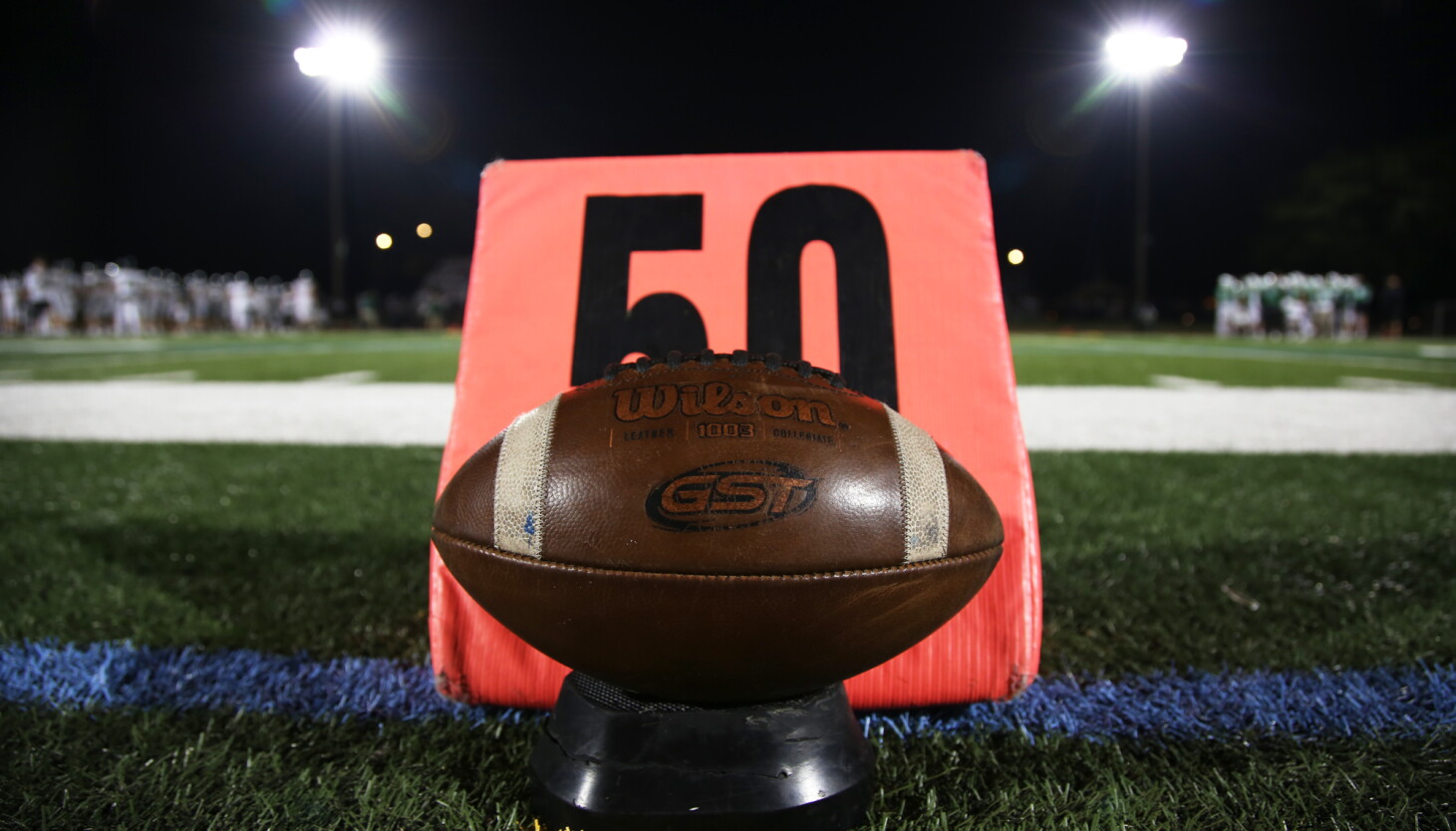 Photo: chicago.suntimes.com A football at the 50-yard line