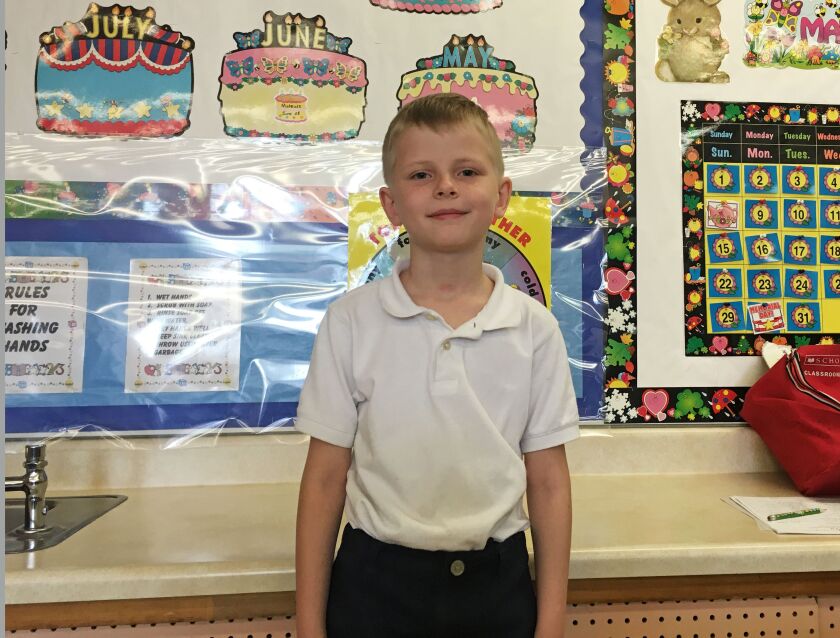 William Markevich was named Grand National Grade-Level Champion of Zaner-Bloser’s 2016 National Handwriting Contest in the second-grade category. | Jacob Wittich/Sun-Times