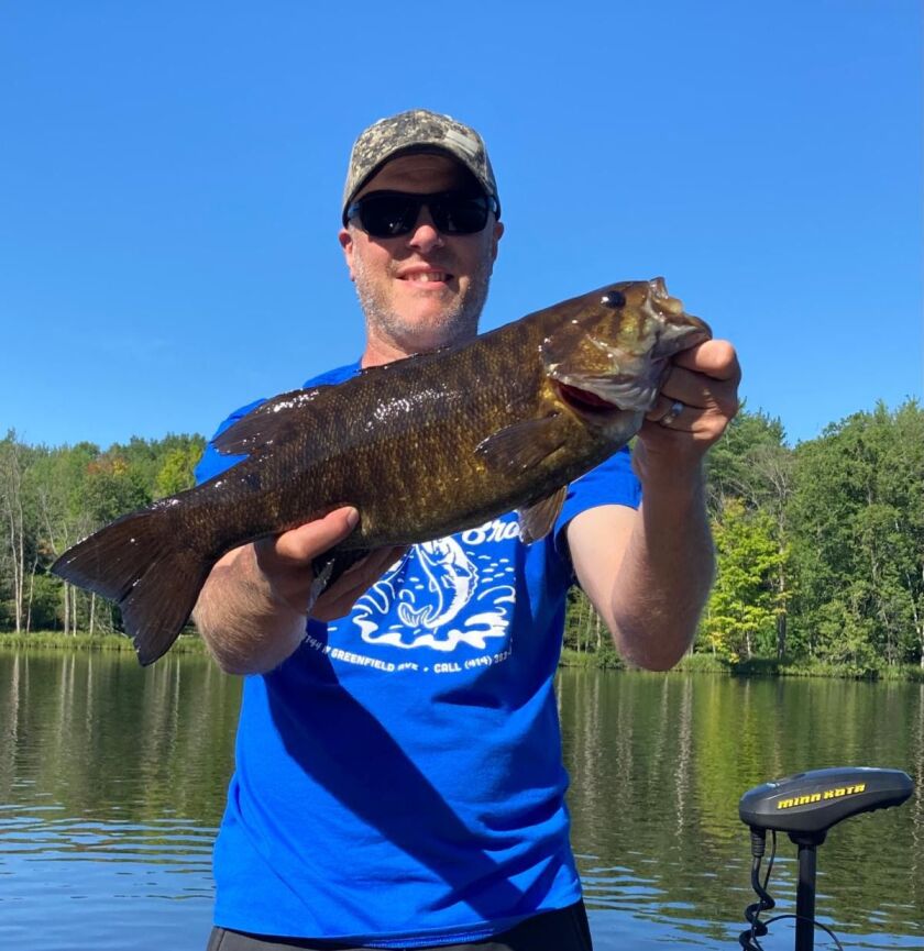 Smallmouth bass on the Menominee River. Provided by Mike Mladenik