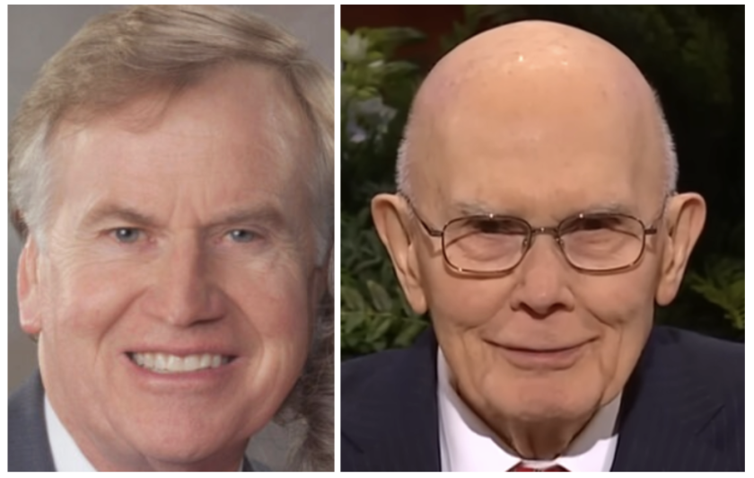 Jack Ward, at left, and his father-in-law, Mormon leader Dallin H. Oaks.