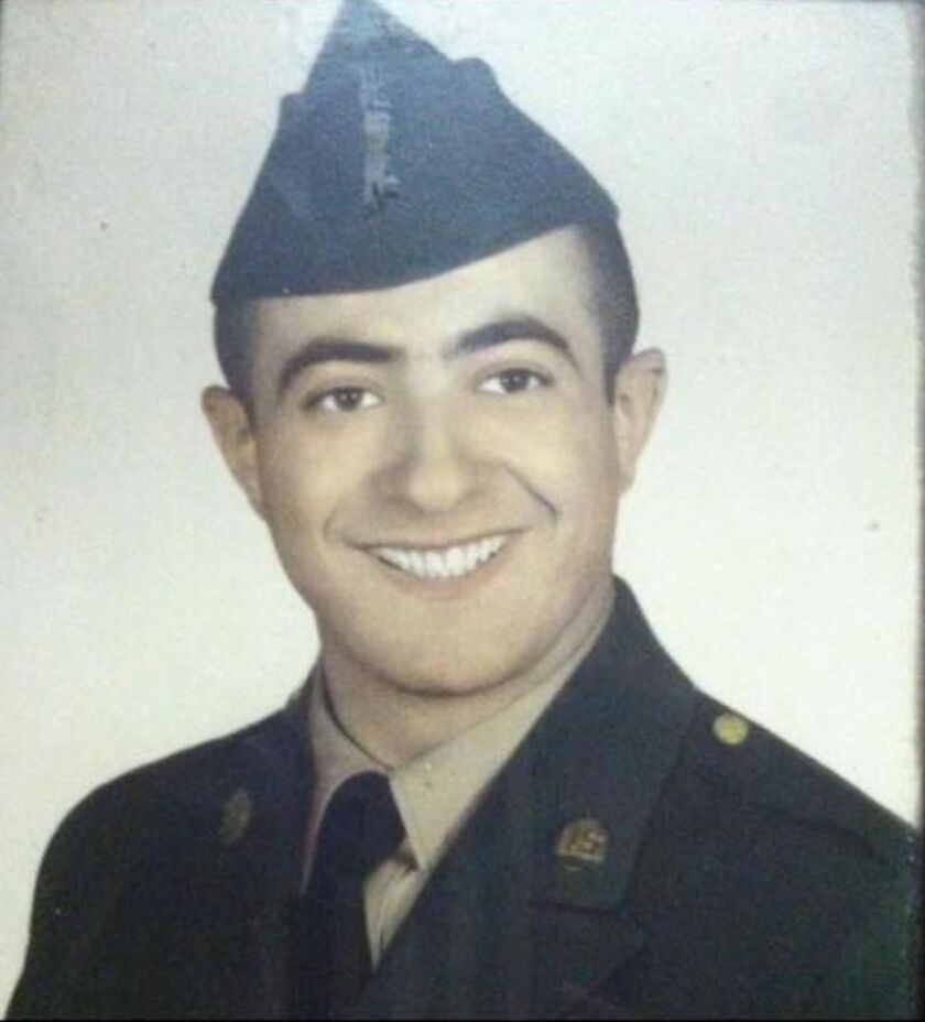 Paul Zimbrakos in his Army days. He was in boot camp at Fort Hood, Texas, at the same time as Elvis Presley.