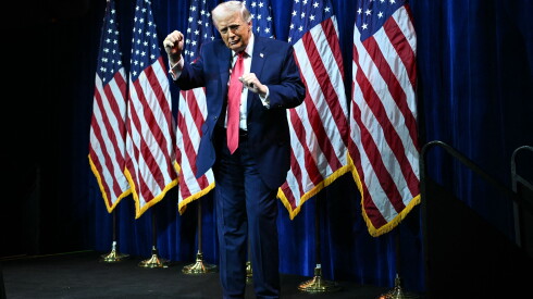 U.S. President Donald Trump does a little dance after delivering remarks at the House Republican Party member retreat at the Kennedy Center in Washington, DC, on January 6, 2026. (Photo by Mandel NGAN / AFP via Getty Images) *** BESTPIX *** ORG XMIT: 776439410