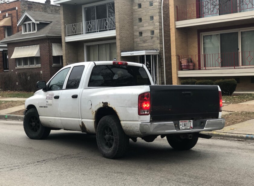 Police released a photo of this pickup, wanted in a hit-and-run Jan. 29, 2020, in the 7400 block of South King Drive.
