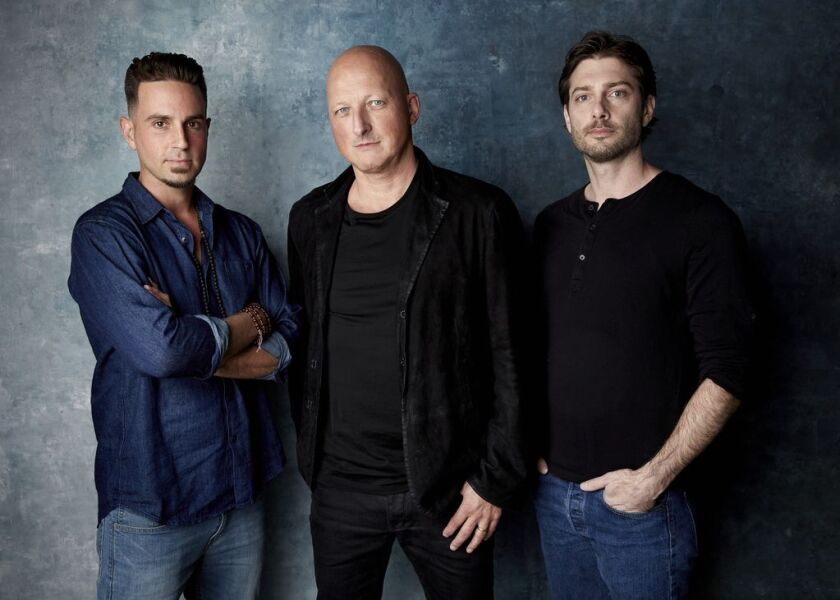 Wade Robson (left), attends the Sundance Film Festival with “Leaving Neverland” director Dan Reed and another of the film’s subjects, James Safechuck, on Jan. 24, 2019, in Park City, Utah. | Taylor Jewell/Invision/AP