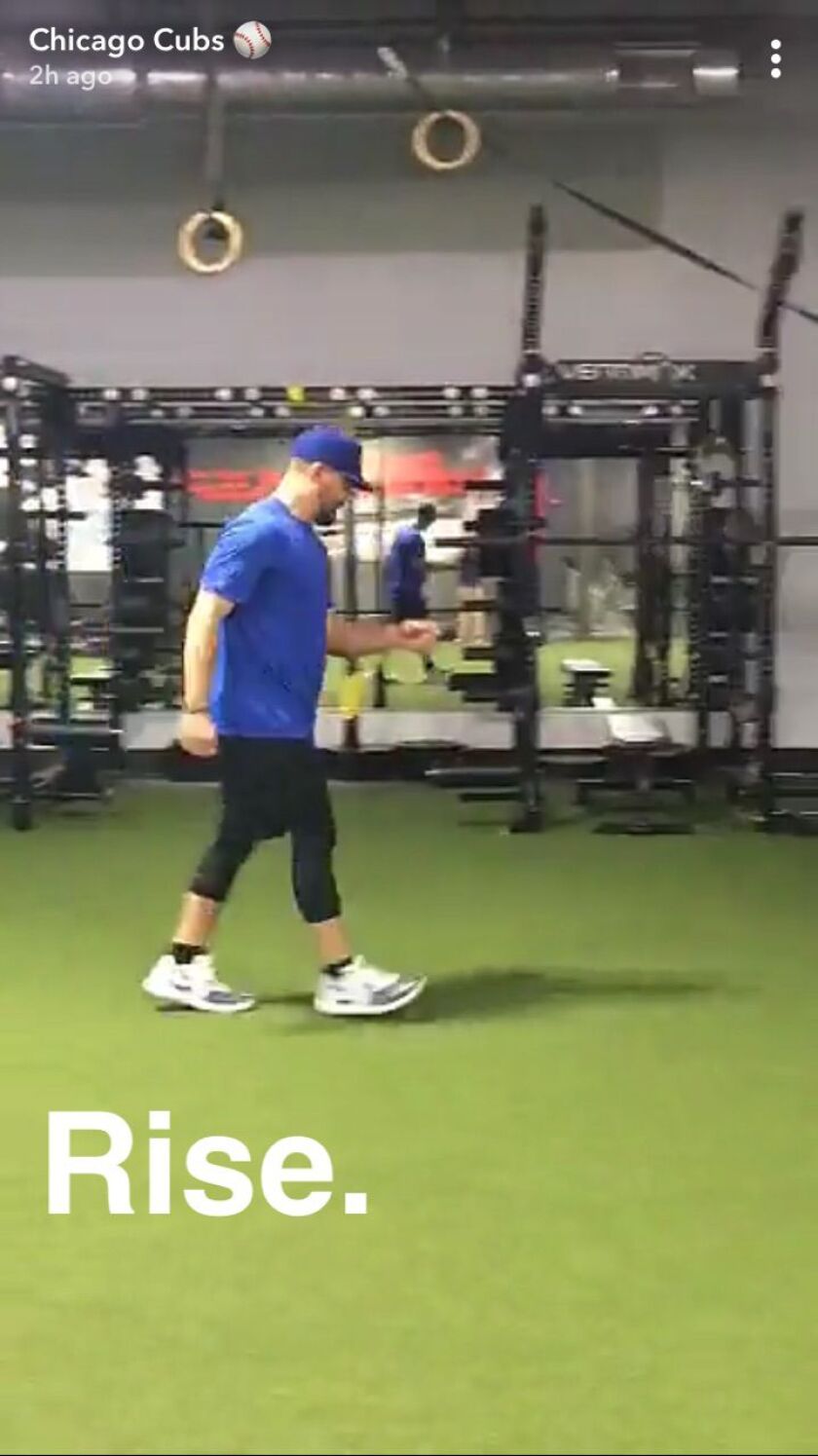 Kyle Schwarber appeared in the Cubs’ Snapchat story Wednesday. | Cubs/Snapchat