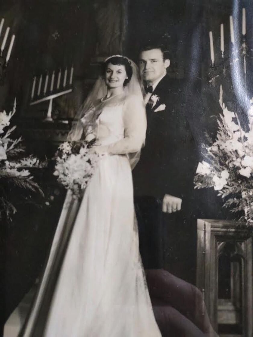 Harold and Evelyn Kulat on their wedding day in 1952.