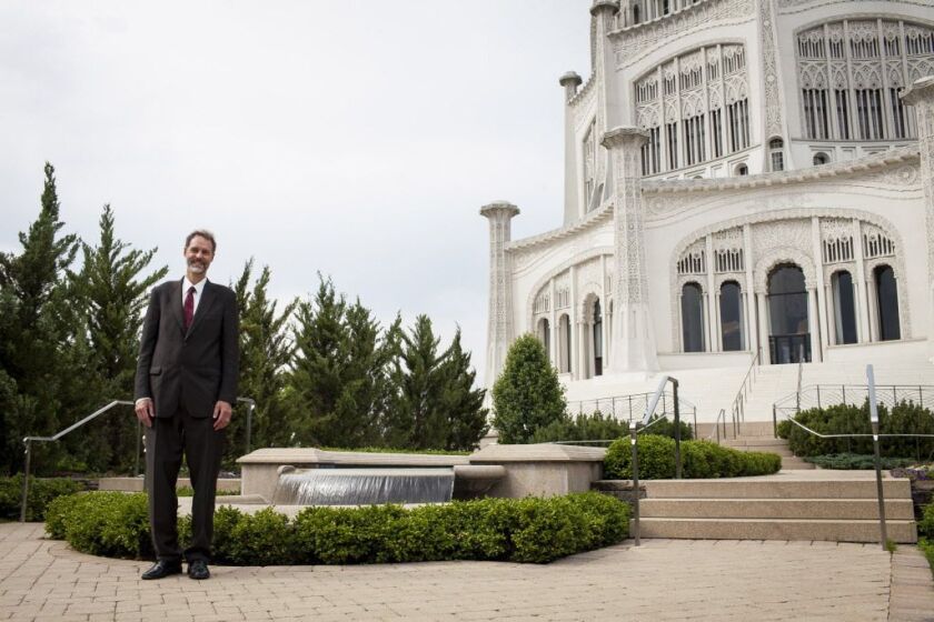 Paylocity founder Steve Sarowitz, a member of the Baha’i faith, outside the Baha’i Temple in Wilmette. | Michelle Kanaar / Sun-Times