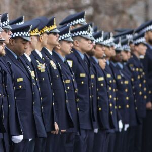 Hundreds of police officers attended the funeral for Chicago Police Officer John P. Rivera. | Ashlee Rezin/Sun-Times