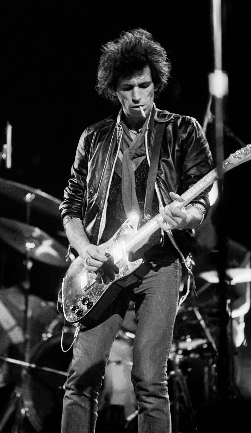 Keith Richards and The Rolling Stones on their North American tour in 1981, photographed in Rockford, Ill. | Photo by Paul Natkin