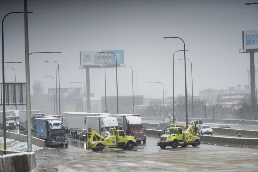 All inbound lanes of the Kennedy Expressway were closed to traffic near Armitage Avenue after a massive pileup crash involving nearly 60 vehicles sent more than a dozen people to hospitals in the inbound lanes of the Kennedy Expressway near North Avenue, Wednesday morning, April 15, 2020.