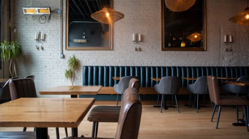 The dining area inside of Mirra, at 1954 W Armitage Ave., Friday, April 10, 2026. | Zubaer Khan/Sun-Times