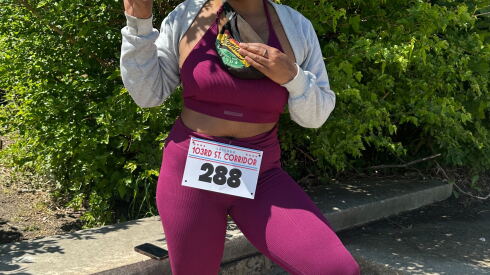 Shequira Hall who ran the inaugural 103rd 5K.