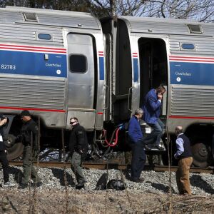 An Amtrak passenger train carrying dozens of GOP lawmakers to a Republican retreat in West Virginia struck a garbage truck south of Charlottesville, Va. | Zack Wajsgrasu/The Daily Progress via AP