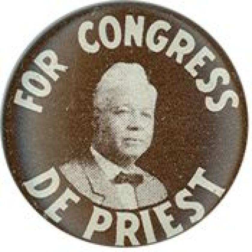 Campaign button for Oscar De Priest.