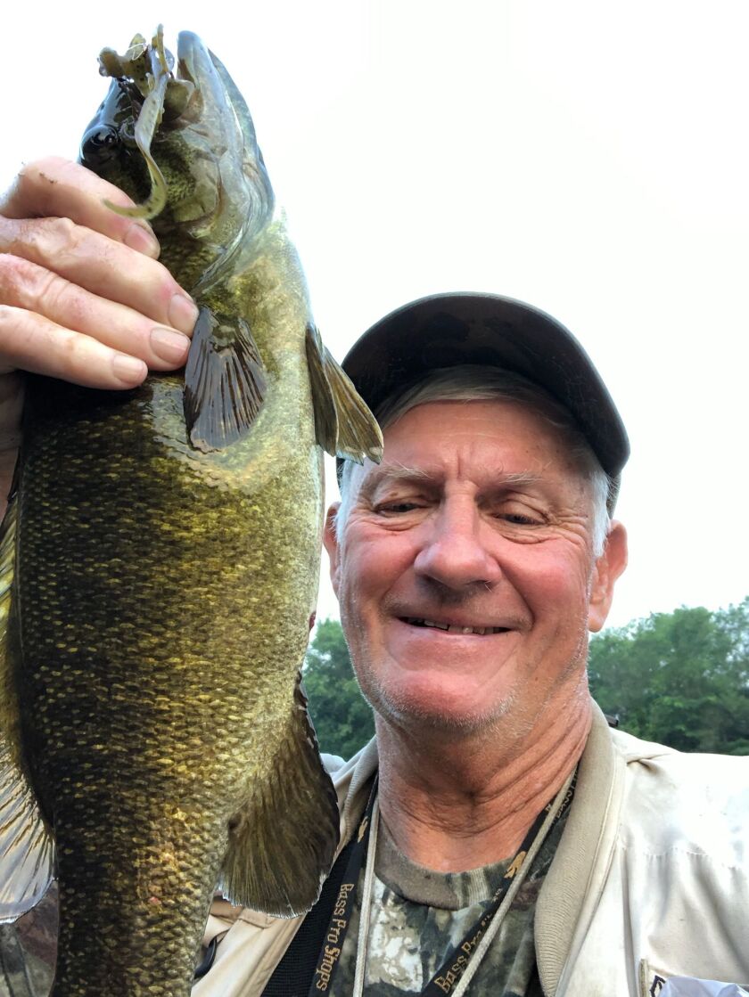 George Peters with a Kankakee River smallmouth bass. Provided photo