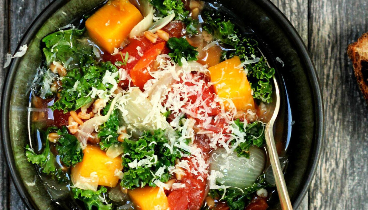 Farro, kale and butternut squash soup provides a healthy and comforting respite on a winter day Farro, kale and butternut squash soup provides a healthy and comforting respite on a winter day