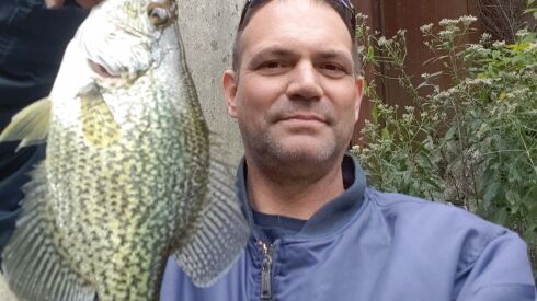 Nate Toranzo with a crappie from the Des Plaines River. Provided photo