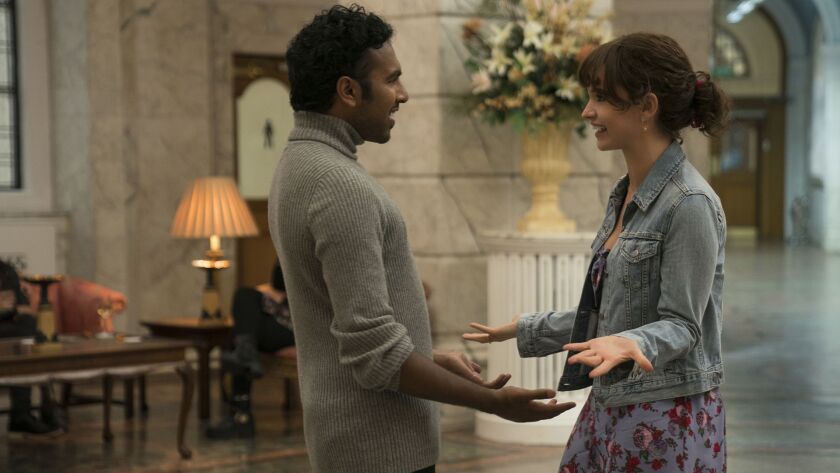 Jack (Himesh Patel) and Ellie (Lily James) are lifelong best friends in “Yesterday.”