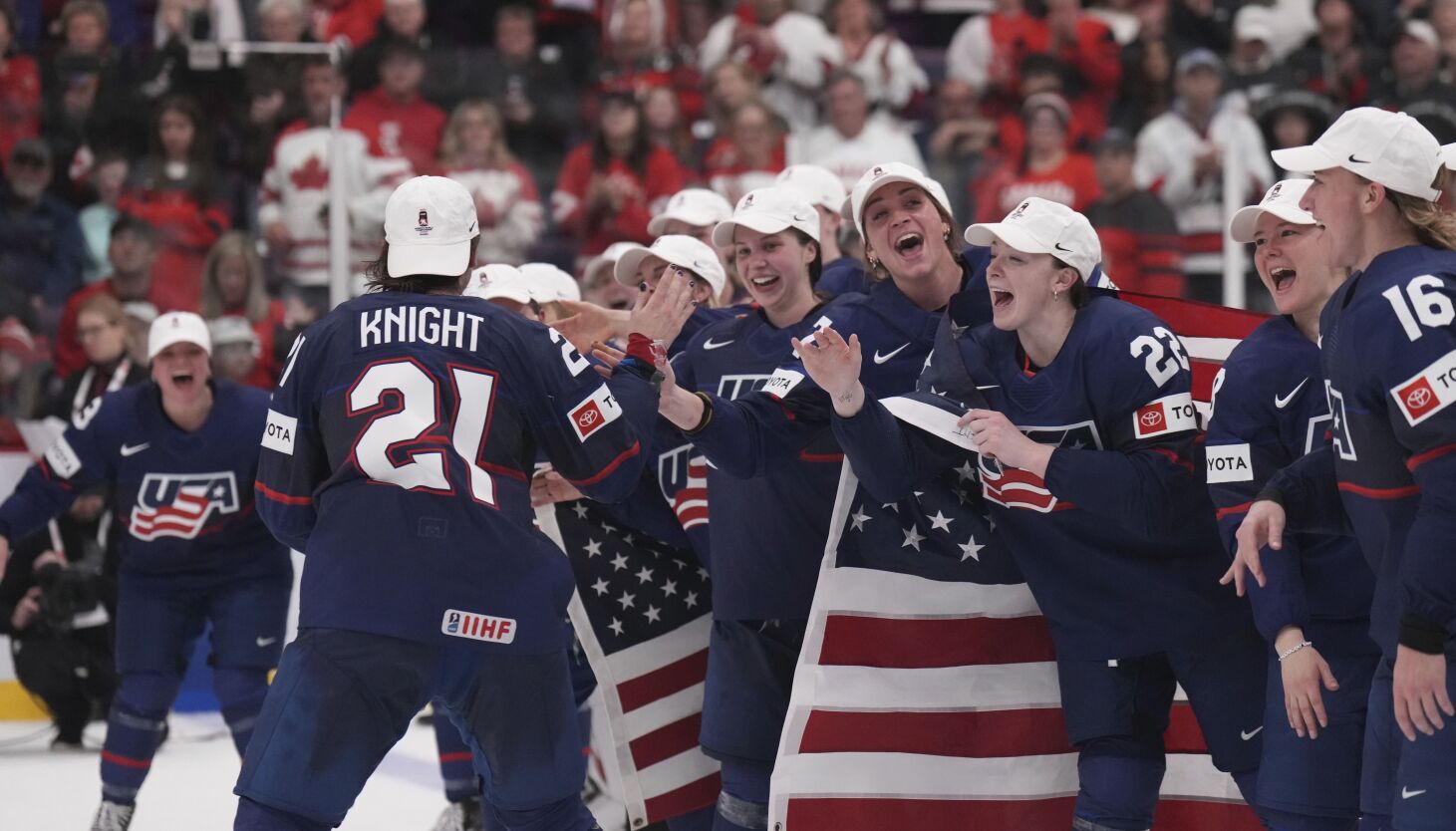 NextImg:U.S. beats Canada 6-3 to win women’s world hockey championships gold medal