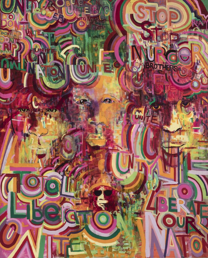 Gerald Williams, “Messages,” 1970, Acrylic on canvas. | Smart Museum of Art, The University of Chicago, Purchase, The Paul and Miriam Kirkley Fund for Acquisitions, 2017