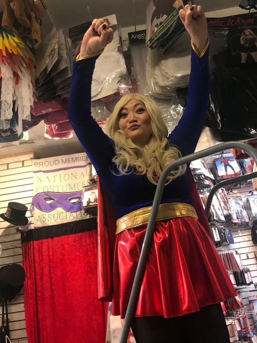 This is a job for Supergirl! | Costume courtesy Chicago Costume Shop/Sun-Times Photo