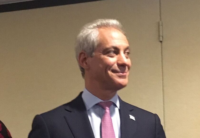 Chicago Mayor Rahm Emanuel at the National Press Club in Washington, D.C., on Tuesday. | Lynn Sweet/Sun-Times