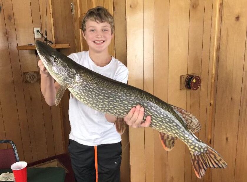 Minnesotan Charles Rothnem with a 37-inch, 13-pound northern pike from Mille Lacs. Provided by Justin Lederer