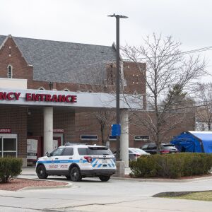 COVID-19 testing area at Roseland Community Hospital, Friday, March 20, 2020.
