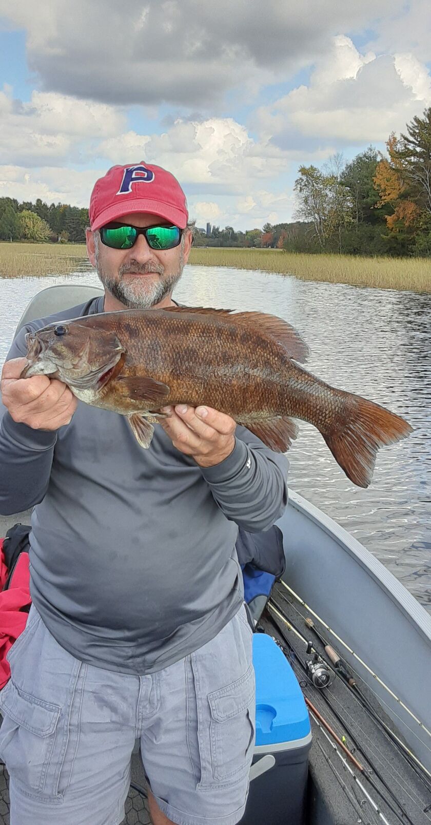 Joe “The Grasseater” Schatz with a good smallmouth bass from the Wisconsin River. Provided by Rob Abouchar