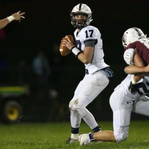 Cary-Grove’s Ben McDonald (17) drops back for a pass. Allen Cunningham/For the Sun-Times.