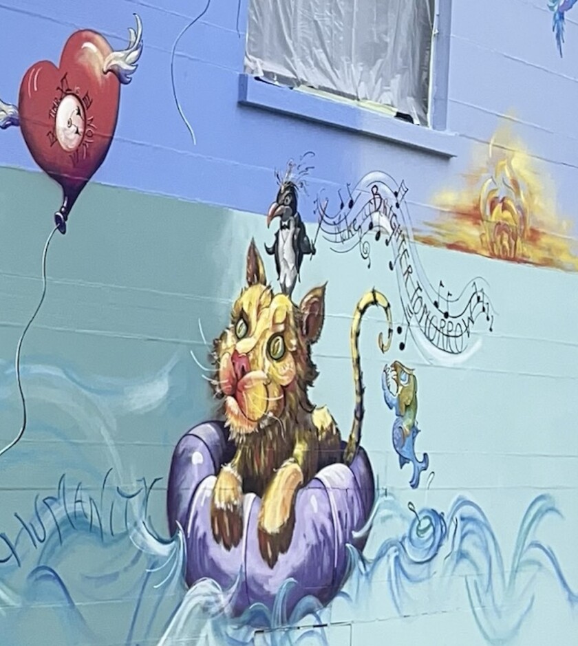 Another portion of Laura Junge’s new mural.