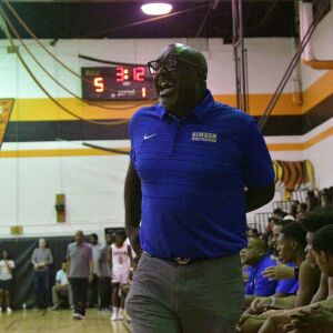 Simeon coach Robert Smith talks to an official. Worsom Robinson/For the Sun-Times.