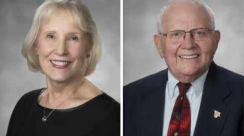 Kane County Board Chairwoman Corinne Pierog, at left, and late Kane County Board Member Dale Berman.