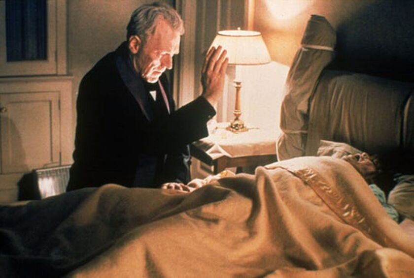 Father Merrin (Max von Sydow) tried to rid young Regan (Linda Blair) of a demon in the 1973 movie “The Exorcist.”