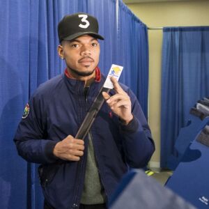 Chance The Rapper votes in the Chicago municipal election at the Loop Super Site, 175 W. Washington St., Tuesday afternoon, Feb. 26, 2019. | Ashlee Rezin/Sun-Times