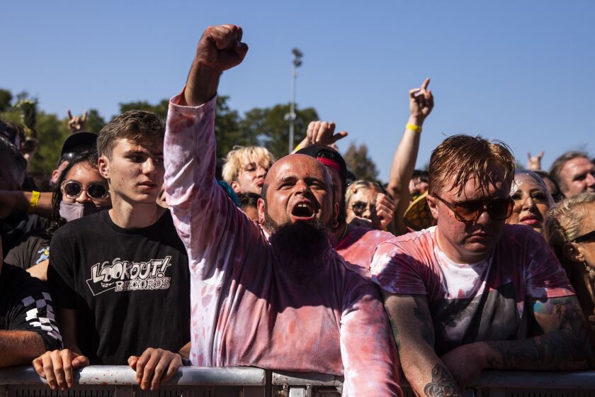 Fans cheer as Gwar performs on Day 3 of Riot Fest in Douglass Park, Saturday afternoon, Sept. 18, 2021.