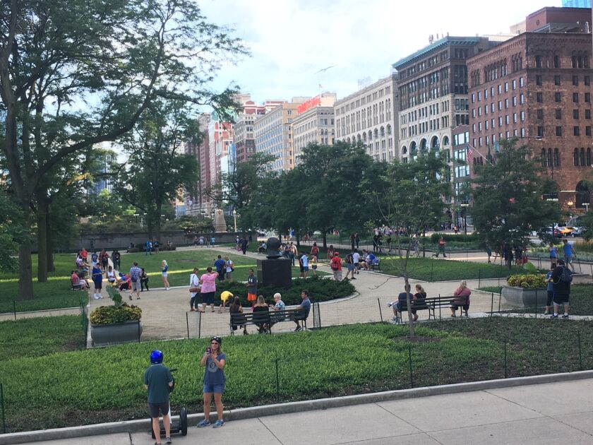 After the problems, people were allowed to leave Grant Park and keep playing outside the park.| John O’Neill/Sun-Times