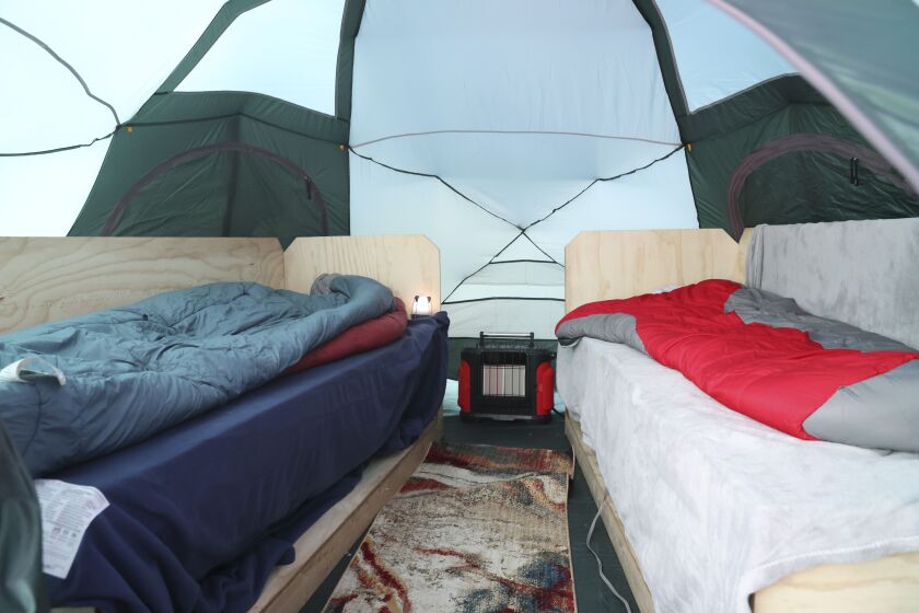 The guest tent for those staying overnight at the site of Pastor Corey Brooks’ 100 Day campout at 6615 S King Dr in West Woodlawn.
