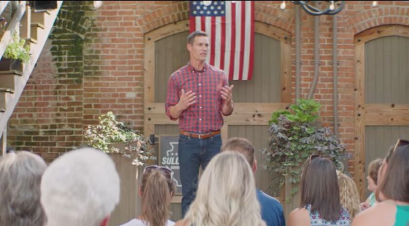 Republican gubernatorial candidate Jesse Sullivan speaks to supporters in a campaign video released Thursday.