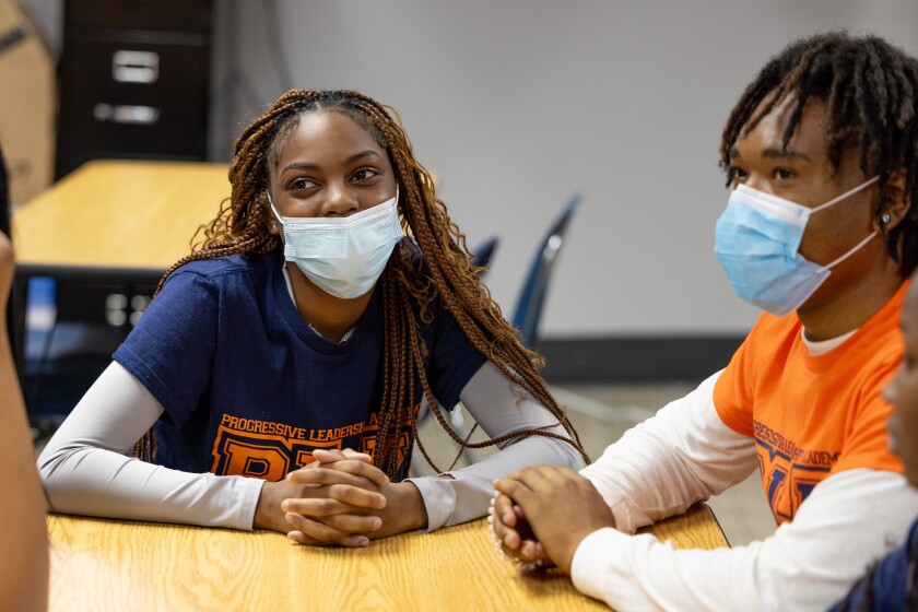 Alternative high school students at Progressive Leadership Academy talk about neighborhood safety.