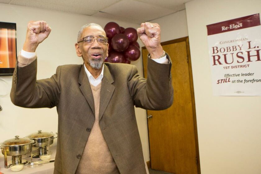Rep. Bobby L. Rush at his campaign headquarters on Election Day, Tuesday, March 15, 2016. | Sun-Times file photo