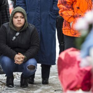 Hundreds of mourners pay their respects at a prayer vigil for the five people killed two days earlier in a mass shooting at the Henry Pratt Company in Aurora, Sunday afternoon, Feb. 17, 2019. | Ashlee Rezin/Sun-Times