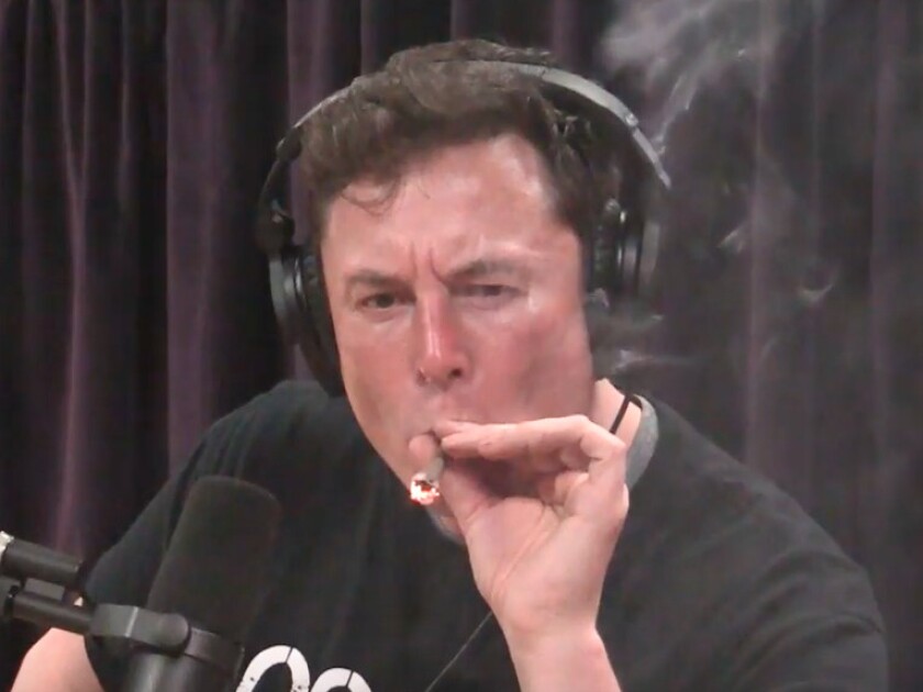 Tesla CEO Elon Musk smokes cannabis during an interview | From The Joe Rogan Experience YouTube channel