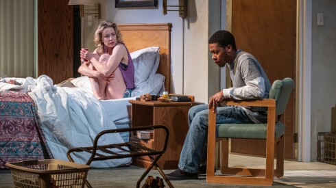 Carrie Coon and Namir Smallwood in Steppenwolf’s production of "Bug"