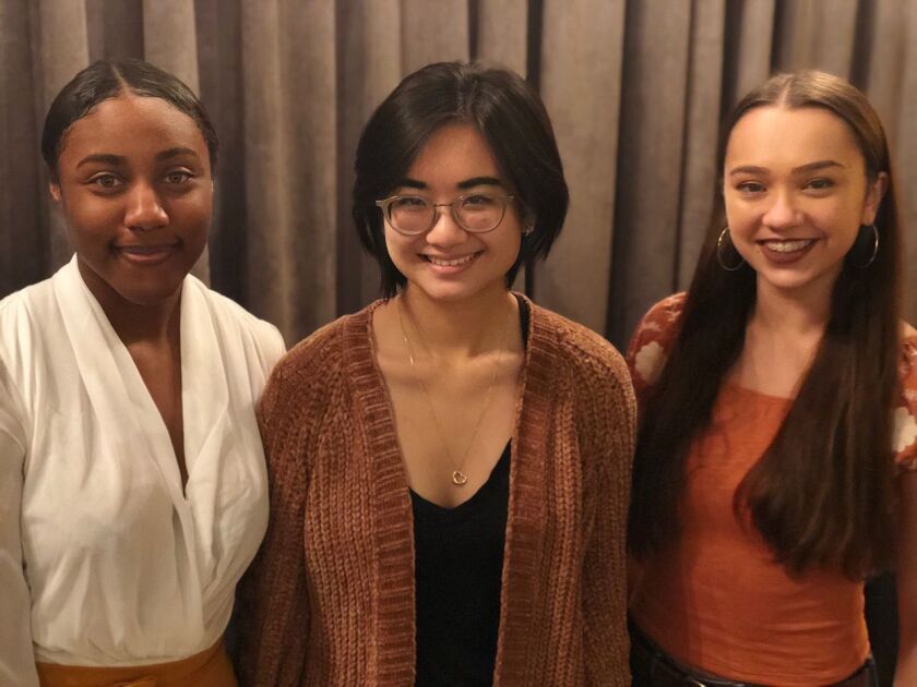 Anonda Tyler (from left), Alexis Gaw and Luna MacWillams are featured at this year’s Young Playwrights Festival. | Provided Photo