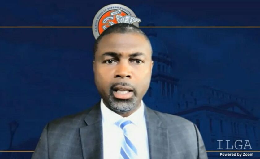 State Rep. La Shawn K. Ford, D-Chicago, speaks during a virtual hearing of the bipartisan House Public Safety and Violence Prevention Task Force on Thursday.