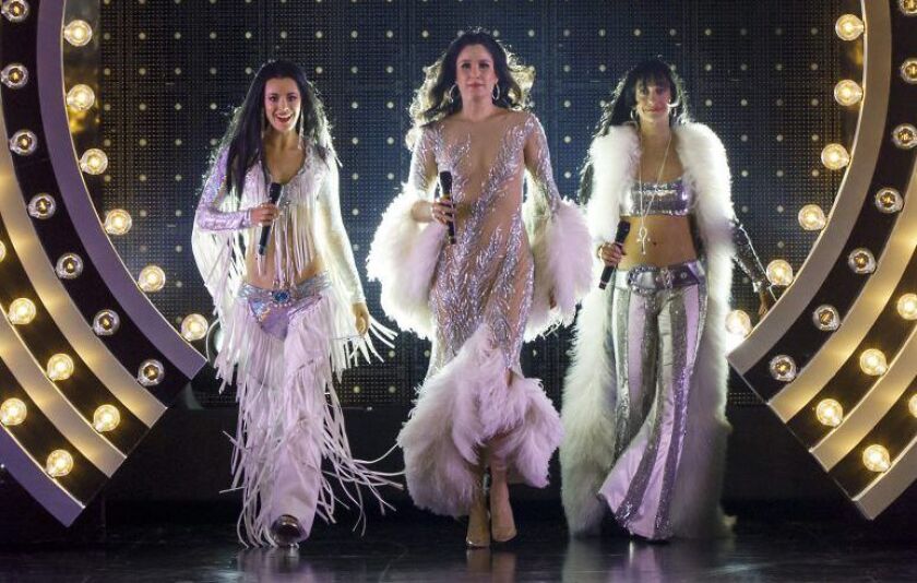 Teal Wicks (from left), Stephanie J. Block and Micaela Diamond star as the title character in “The Cher Show,” now playing at the Oriental Theatre in Chicago. | Joan Marcus