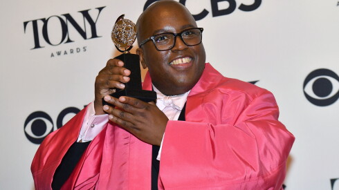 Playwright Michael R. Jackson winner of the Best Book of a Musical for "A Strange Loop" poses in the press room at 3 West Club during the 75th annual Tony awards on June 12, 2022 in New York city.