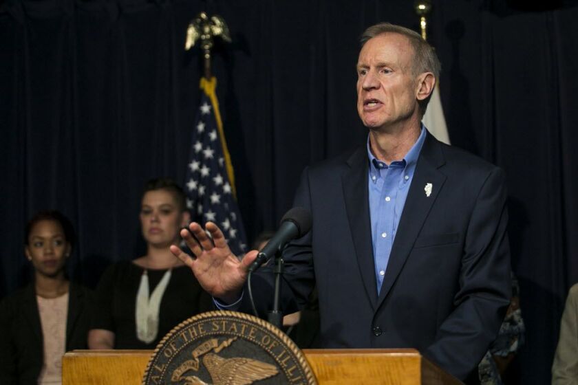 Gov. Bruce Rauner. File Photo. (Ashlee Rezin/Chicago Sun-Times via AP)
