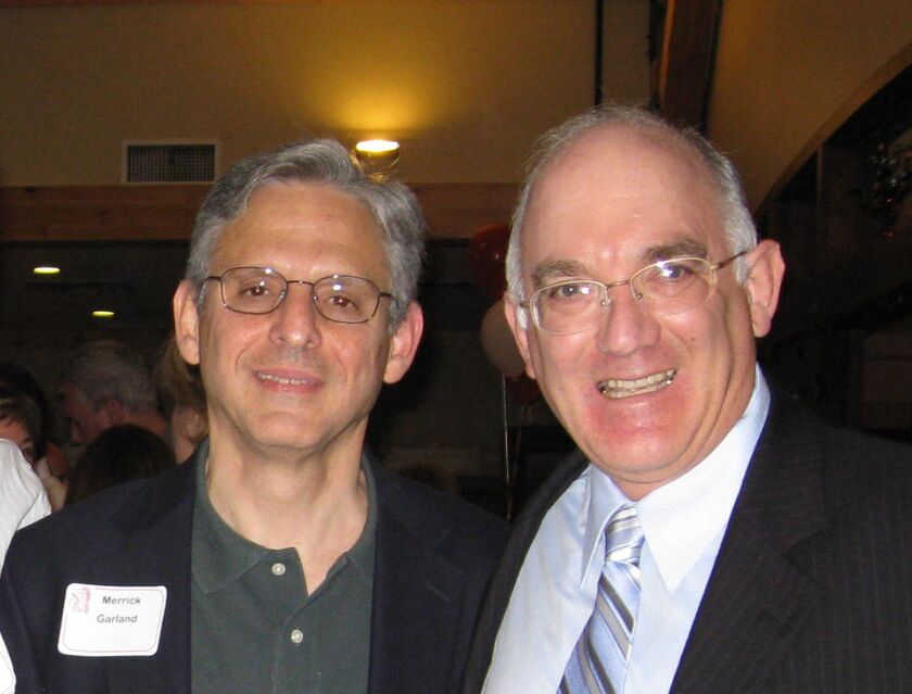 Merrick Garland (left) with Doug Mann at their Niles West High School 40th reunion of the class of 1970. | Photo courtesy of Doug Mann